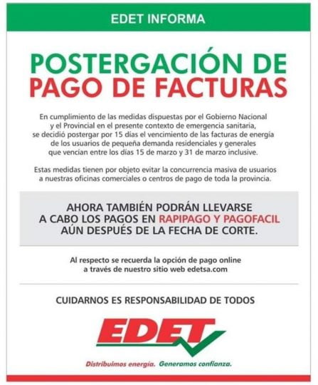 Por la emergencia sanitaria extienden 15 días el vencimiento de las facturas de luz 6 200319085624 27716