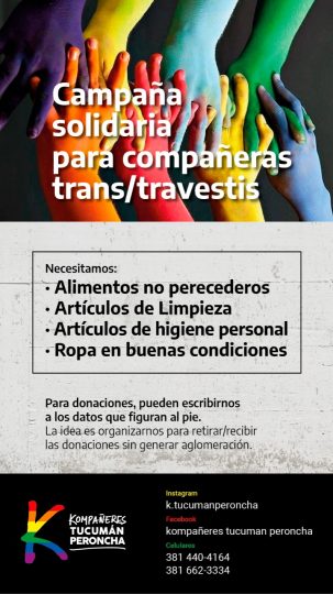 Lanzan una campaña solidaria para personas trans y travestis de Tucumán ante la emergencia sanitaria 6 WhatsApp Image 2020 03 19 at 11.32.55 1