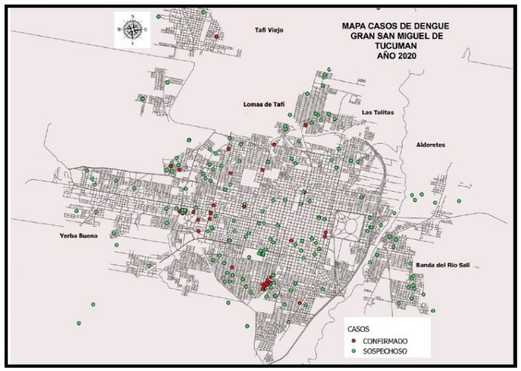 Suman 69 los casos de dengue detectados en Tucumán 6 mapa dengue