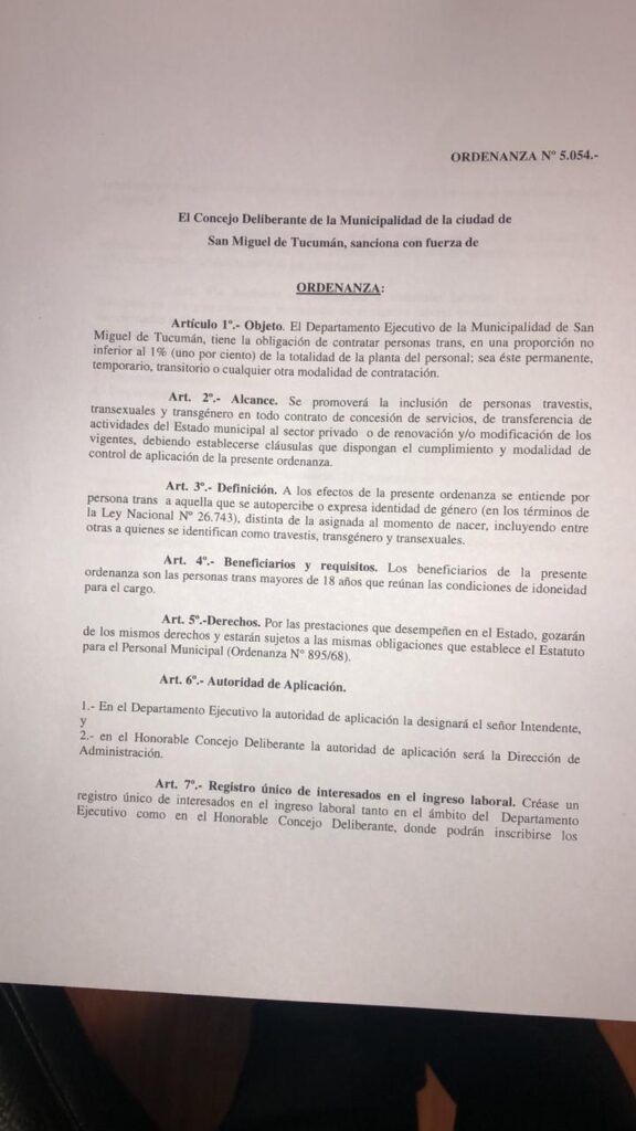 Se promulgó la ordenanza de Cupo Laboral Trans en la capital 5 WhatsApp Image 2020 08 03 at 14.38.54