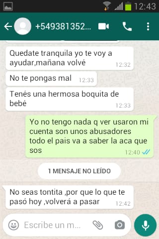 Bussi habría amenazado por mensajes a la joven que lo denunció por abuso 6 WhatsApp Image 2020 08 18 at 18.16.52