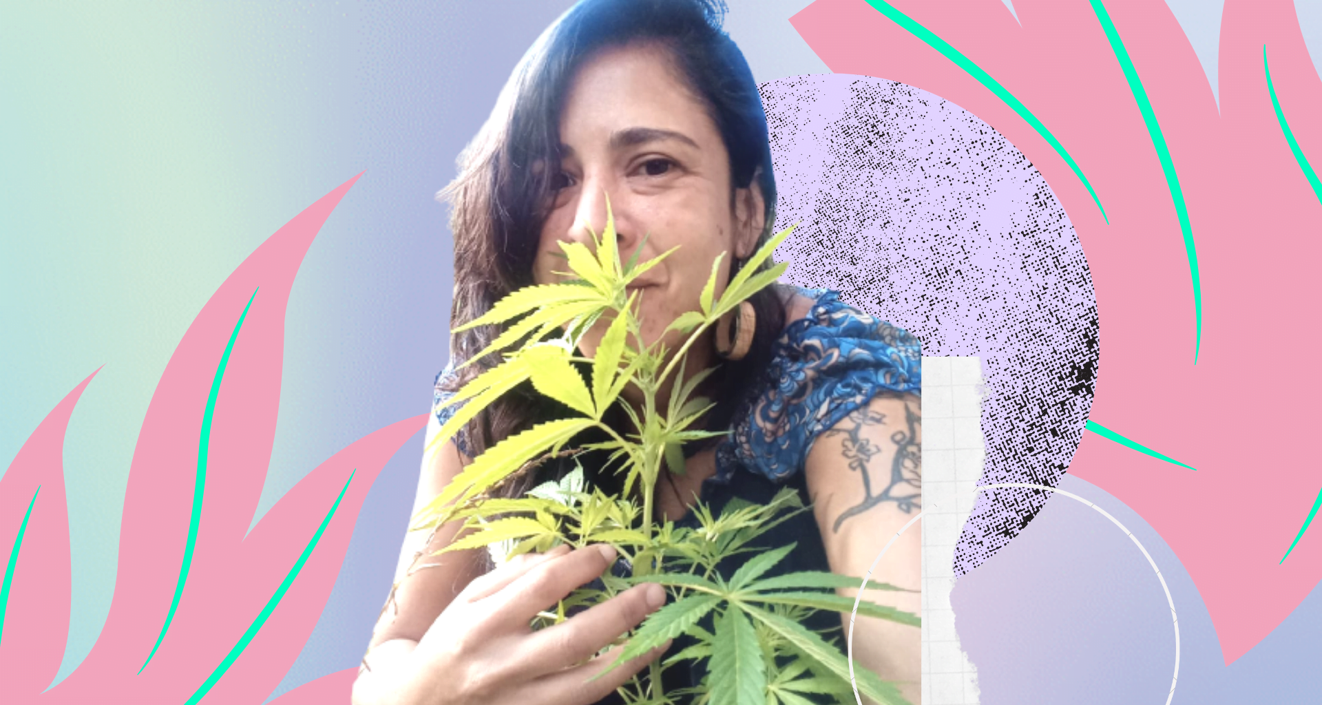 Collage chica con Marihuana