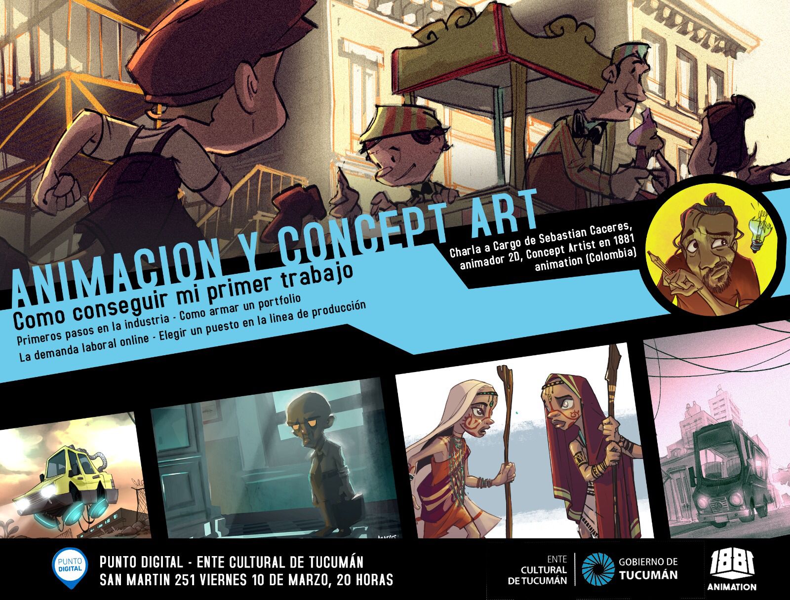 Animacion y concept Arte Charla de Sebastian caceres