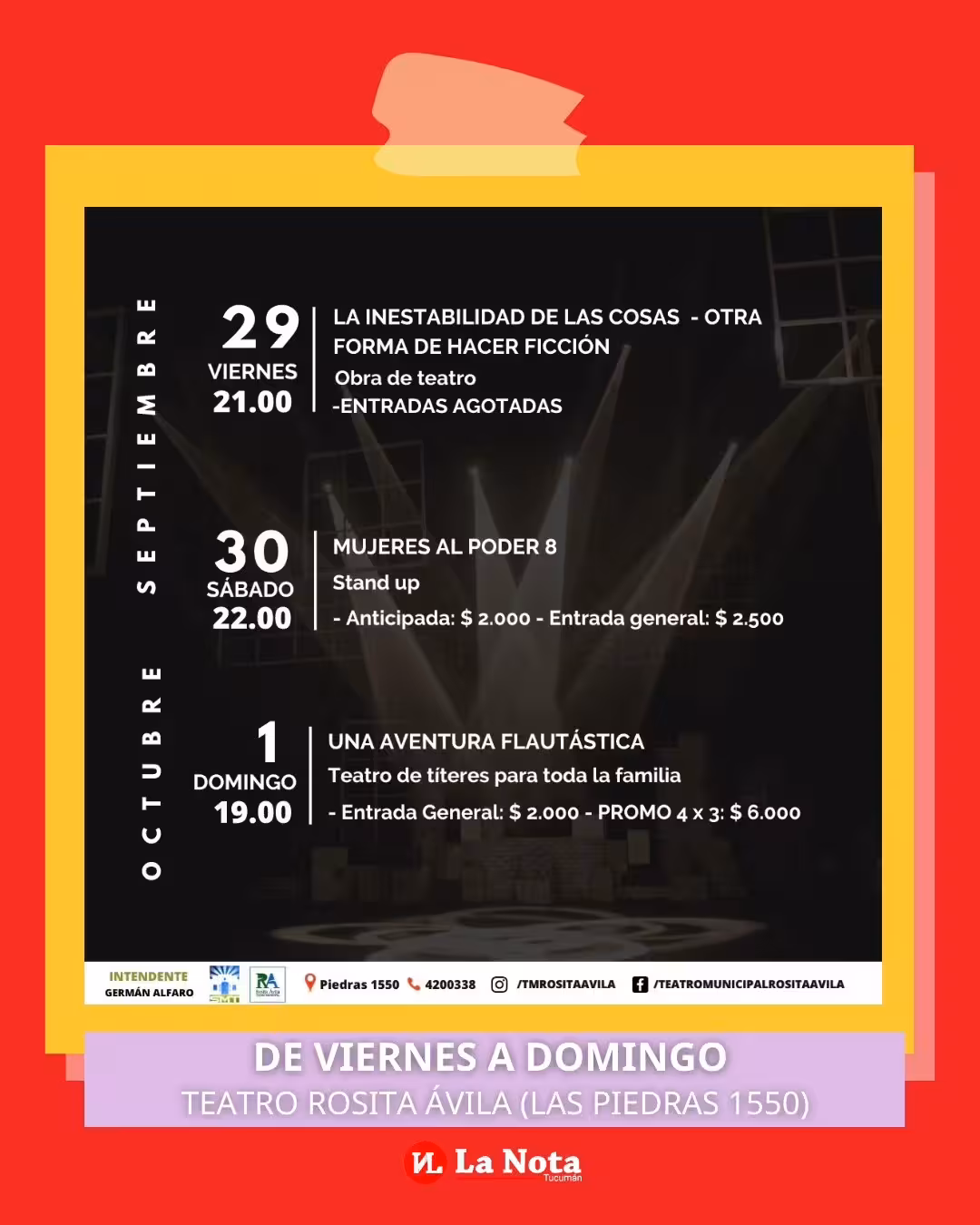 Fin de semana en el Teatro Rosita Ávila