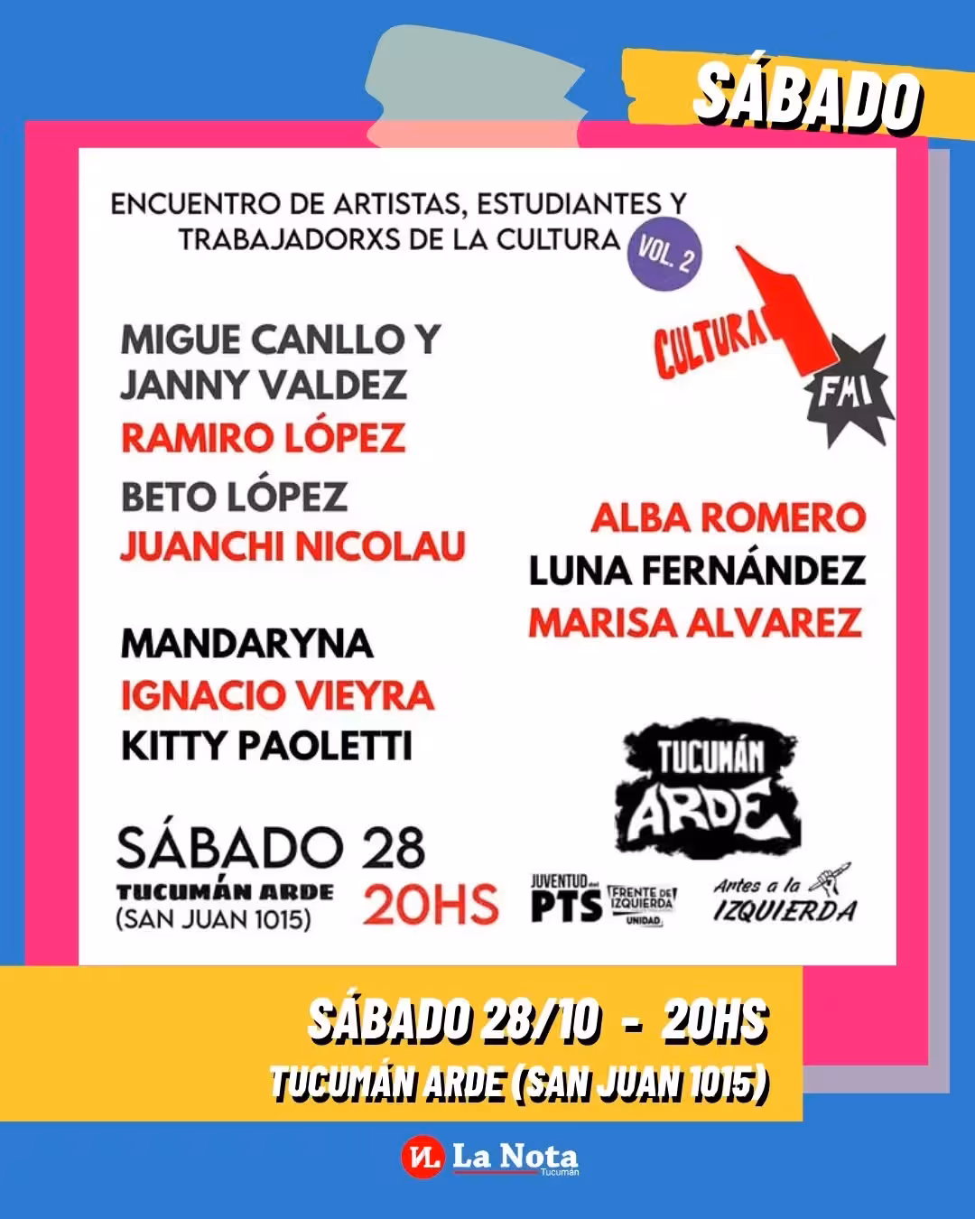 Encuentro de artistas, estudiantes y trabajadorxs de la cultura vol. 2