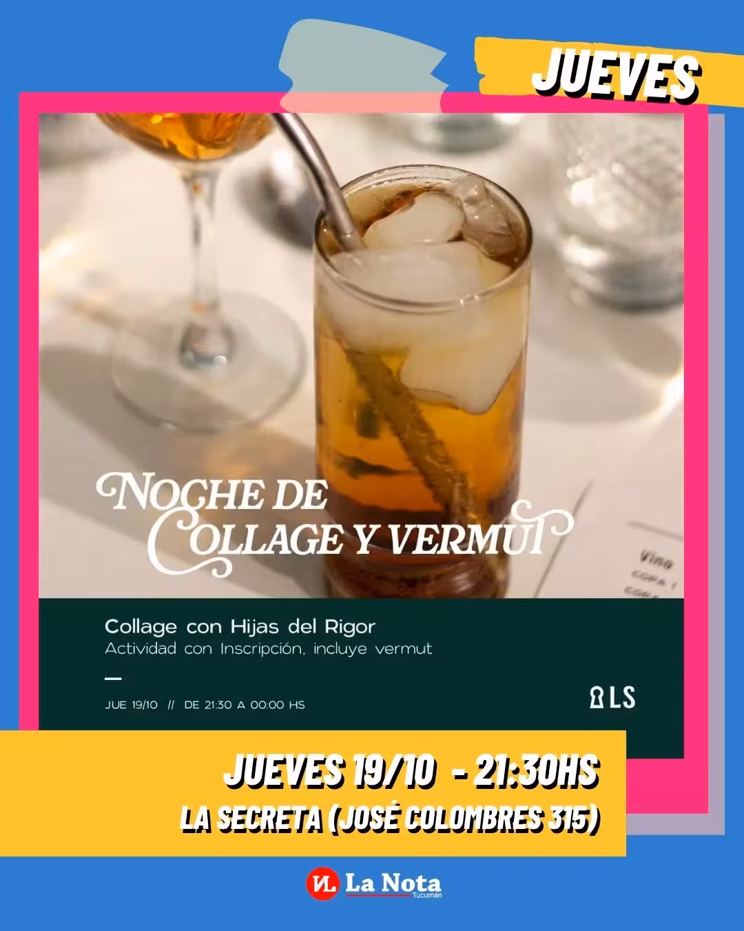 Noche de collage y vermut