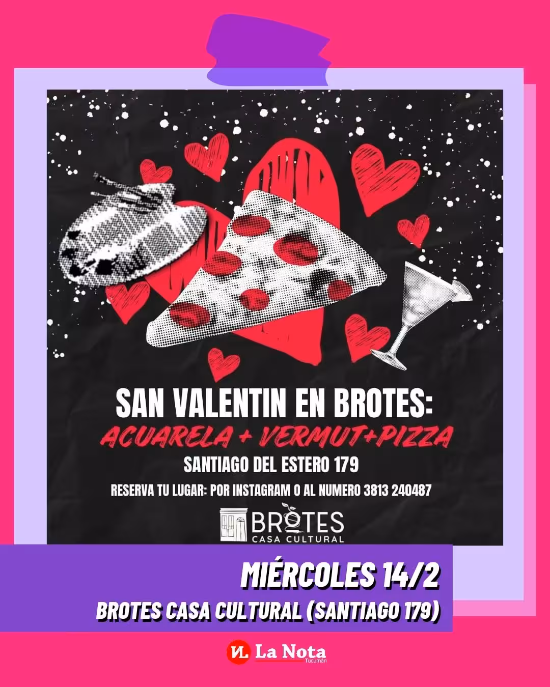 San Valentín en Brotes: acuarela, vermut y pizza