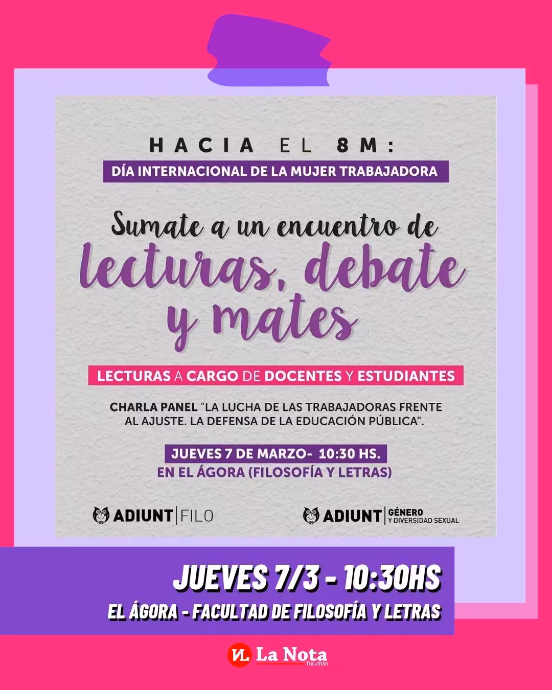 Hacia el 8M: encuentro de lecturas, debate y mates