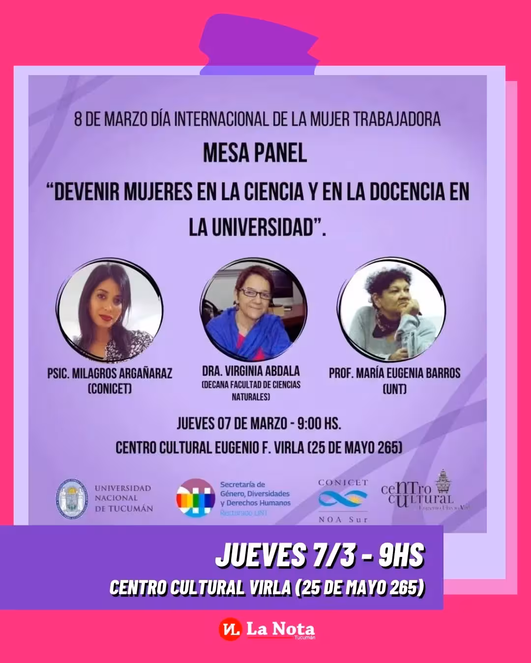Mesa panel «Devenir mujeres en la ciencia y en la docencia en la universidad